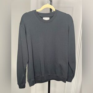 Everlane Men’s Organic Cotton Track Crewneck Sweatshirt, M, Black